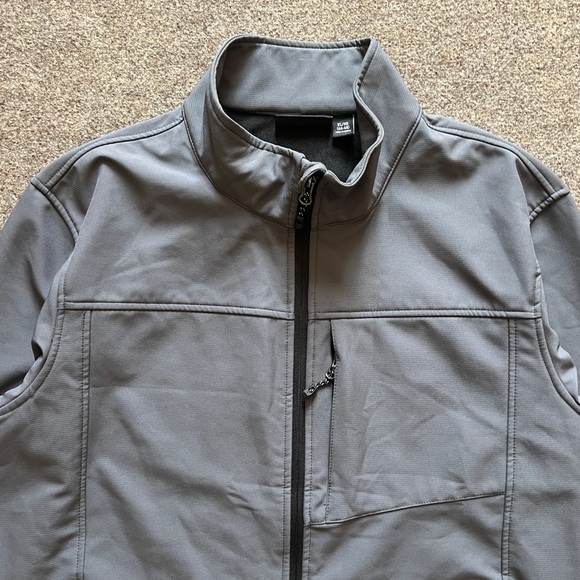 Swiss Tech Grey Softshell Jacket Men XL Water Resistant Fleece Lined Windbreaker - Picture 3 of 16